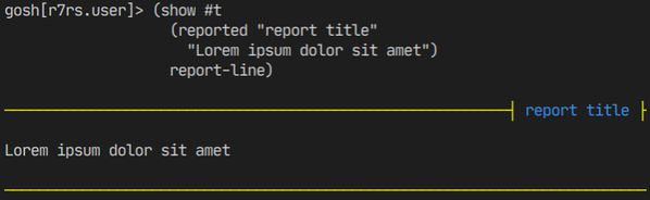 Screenshot of reported output