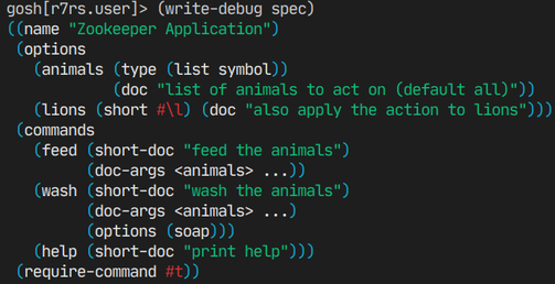 Screenshot of write-debug output