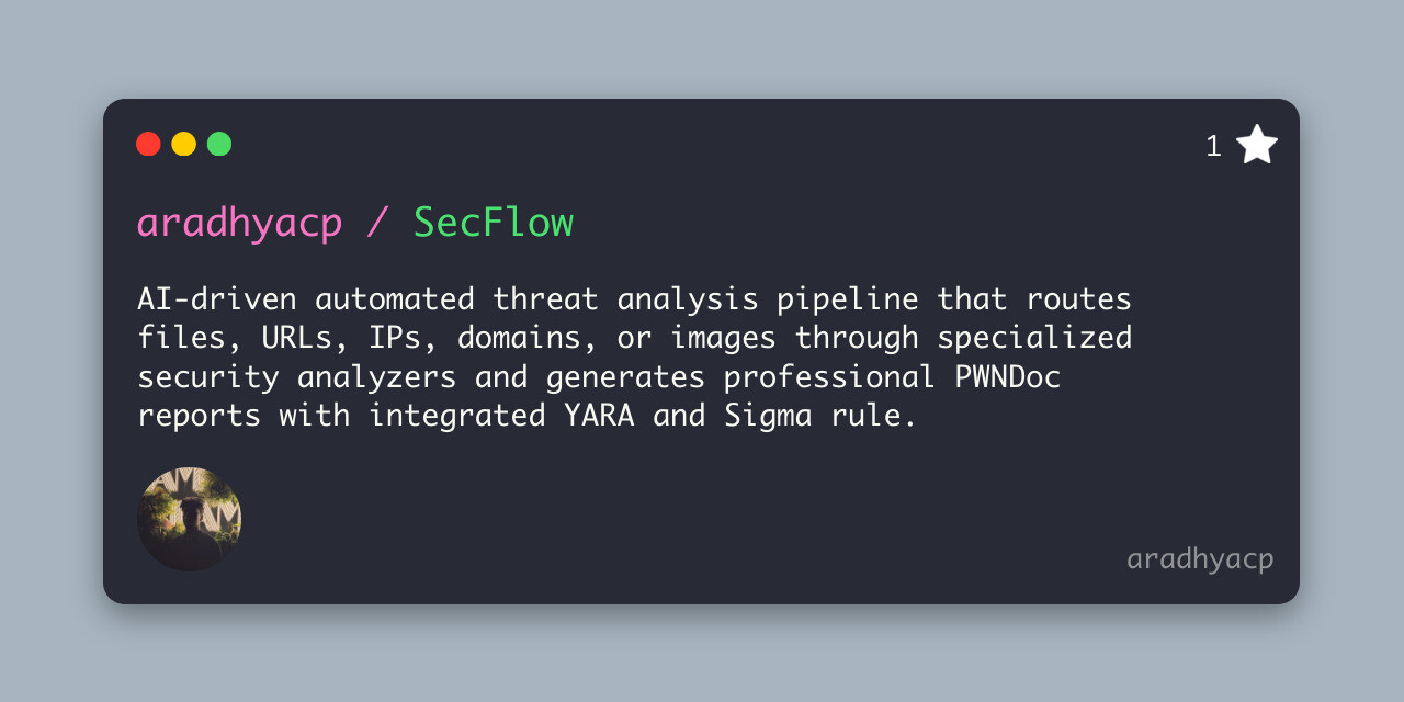SecFlow Social Card