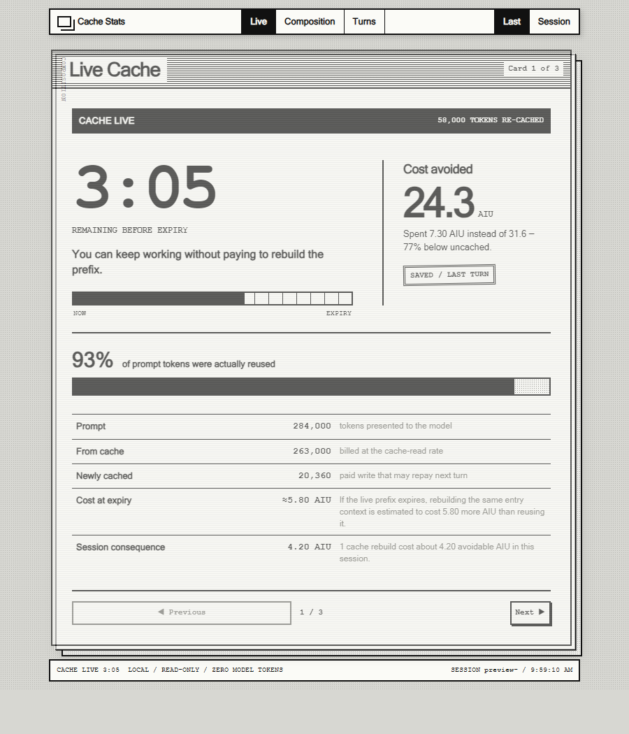 Cache Stats preview