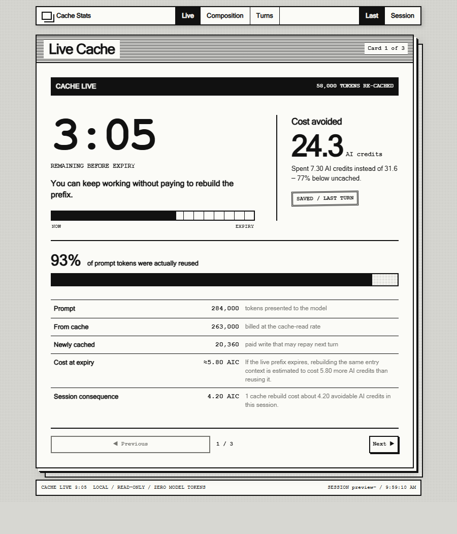 Cache Stats preview