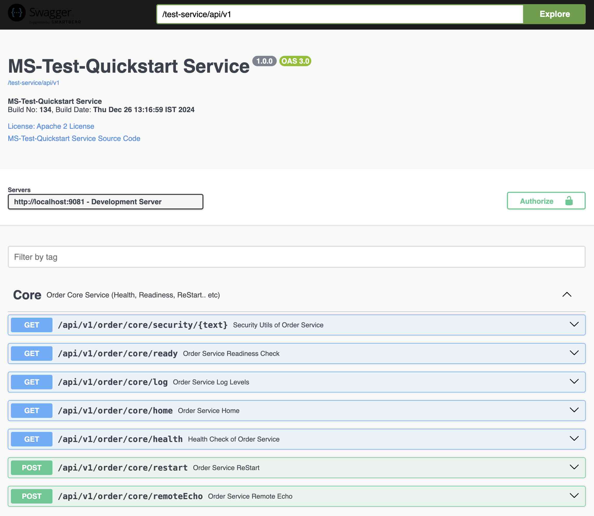 MS-Test-Quick-Start-2 based on Open API v3