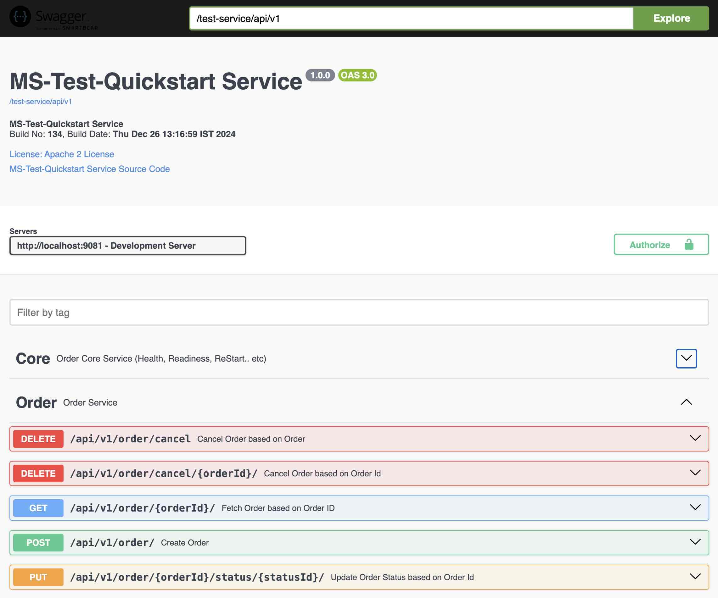 MS-Test-Quick-Start-1 based on Open API v3