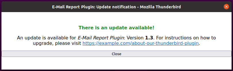 Plugin update notification screenshot