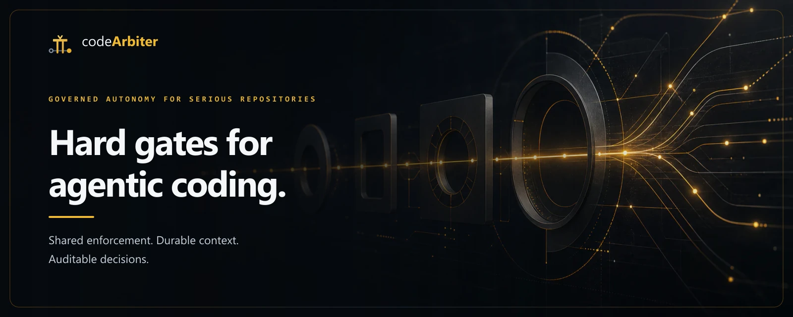 codeArbiter. Hard gates for agentic coding.