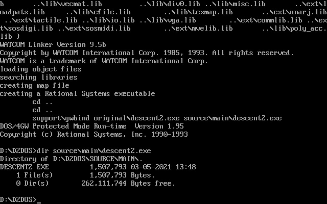 Screenshot of build in DOS
