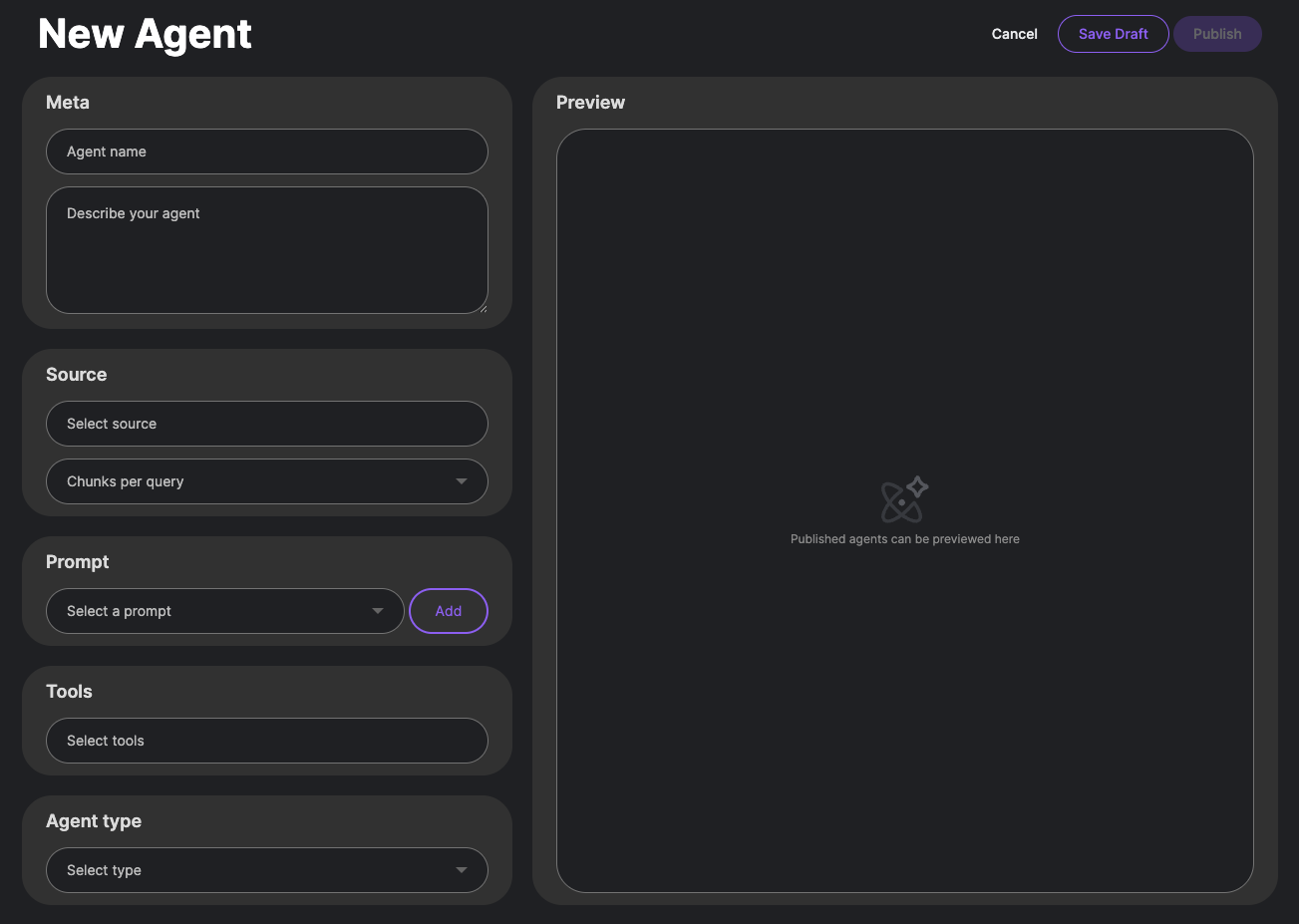 DocsGPT Agent Builder Interface