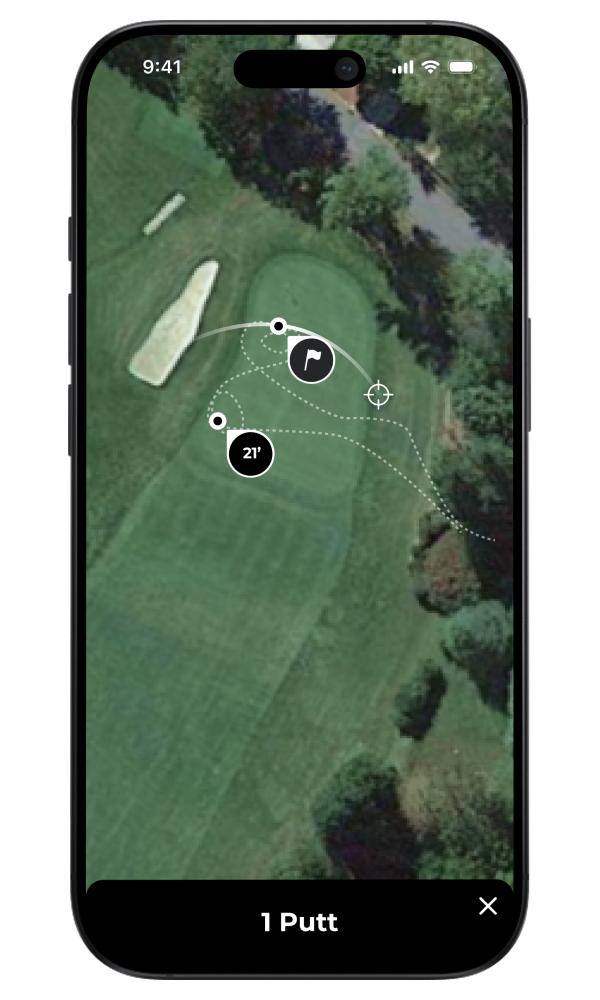 Arccos app aerial hole view with pin marked