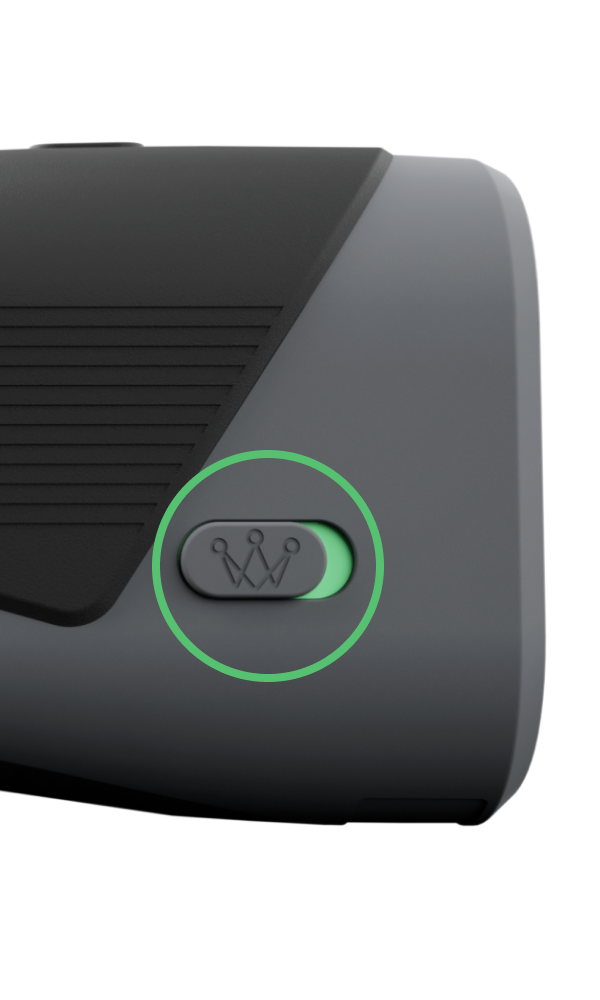 Smart Laser device with the tournament mode switch highlighted