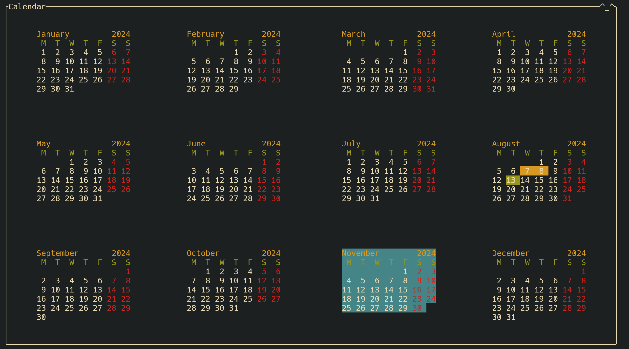 Calendar