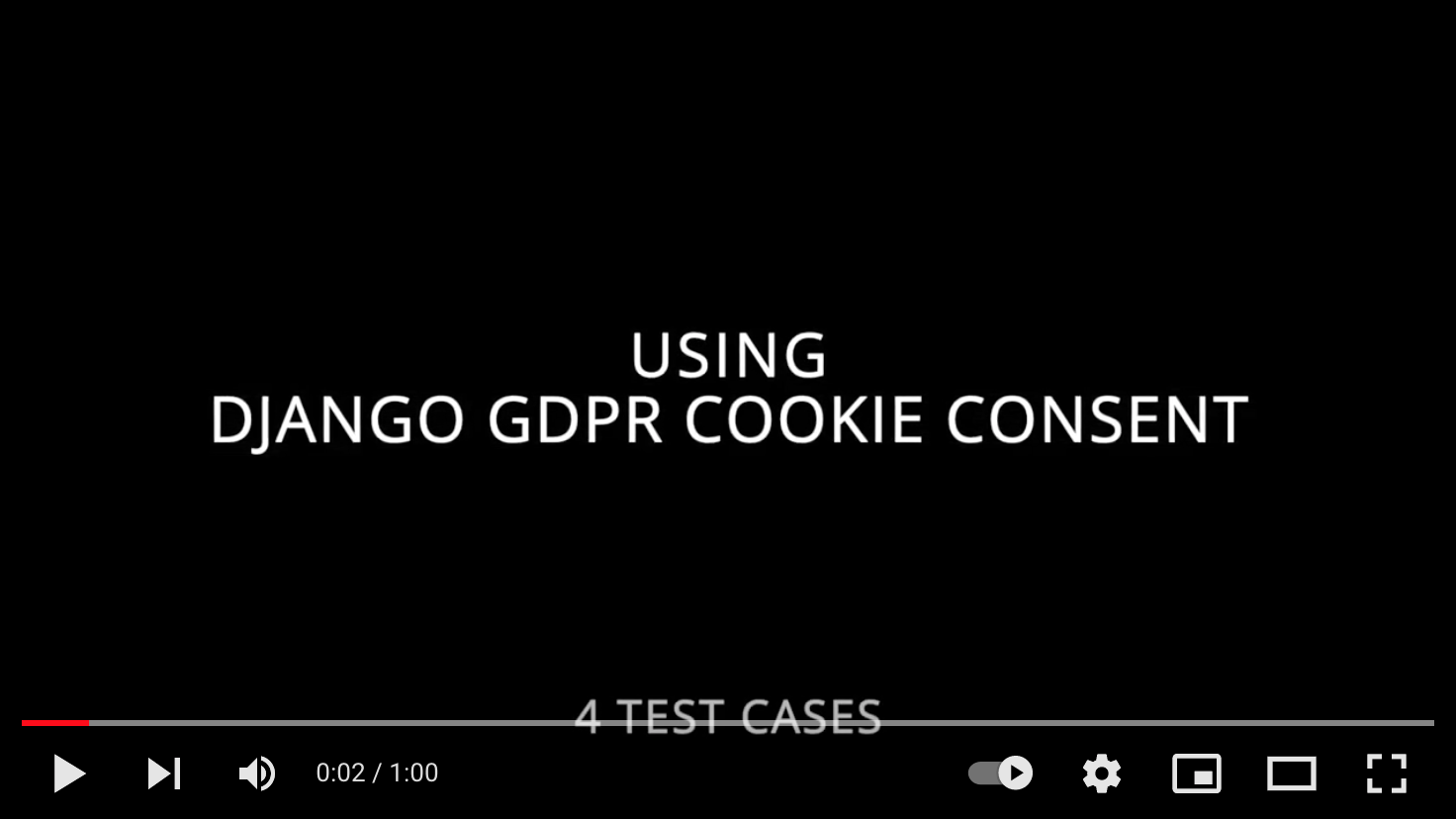 Using Django GDPR Cookie Consent