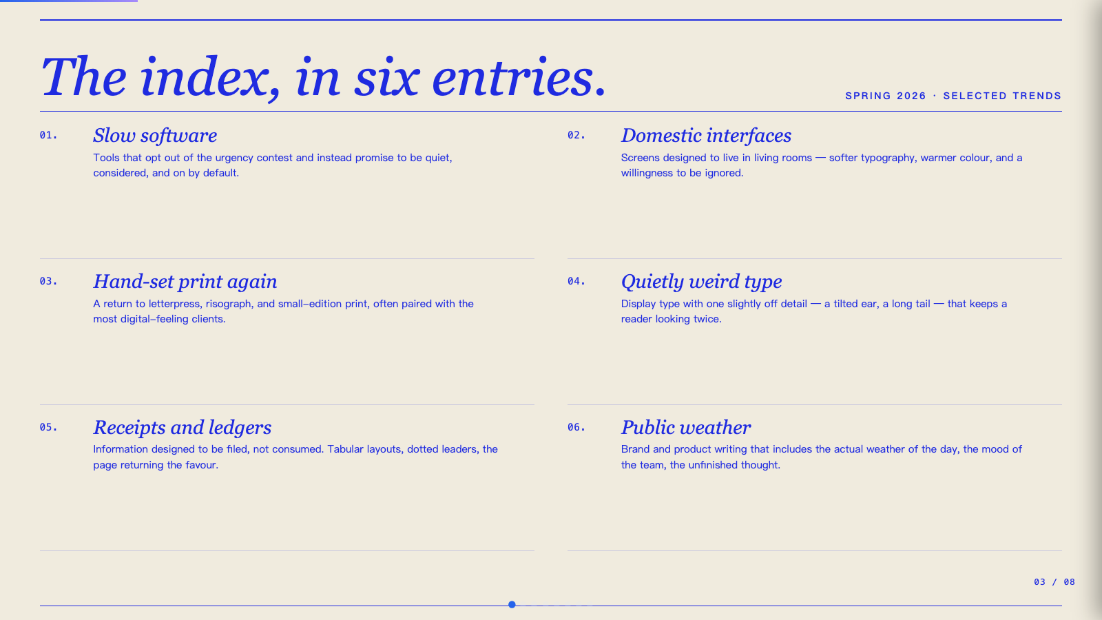 Cobalt Grid — mid slide