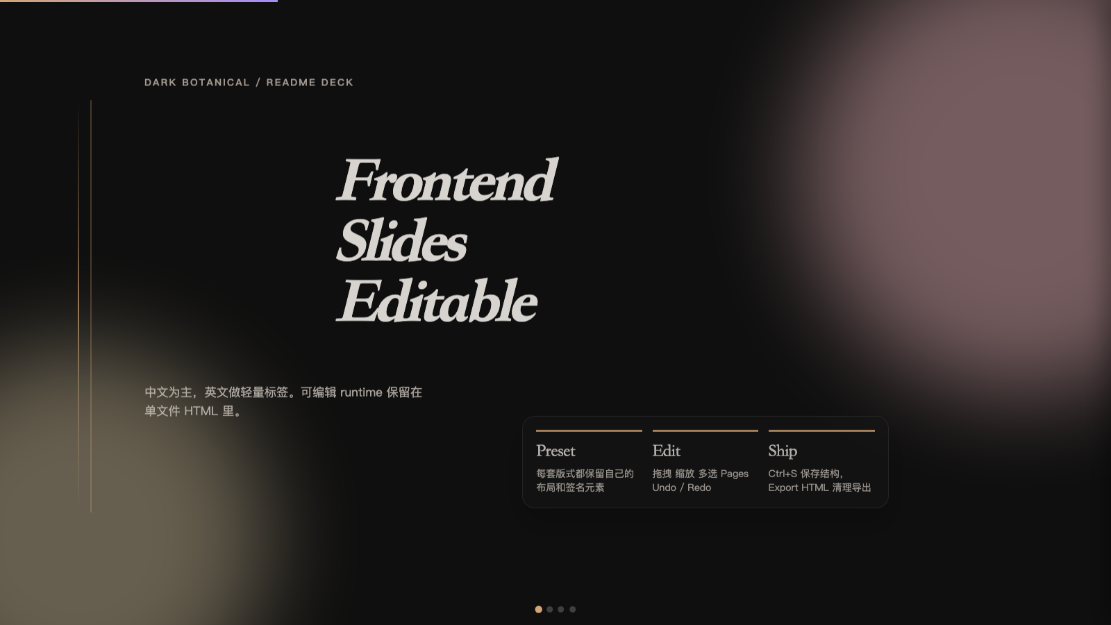 Dark Botanical — first slide