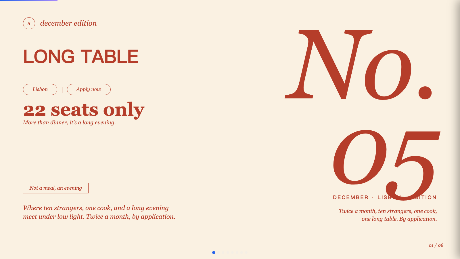Long Table — cover slide