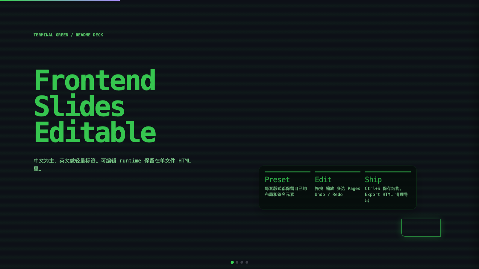 Terminal Green — first slide