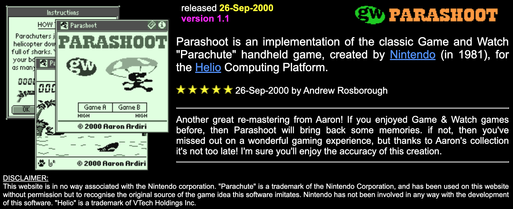 parashoot info