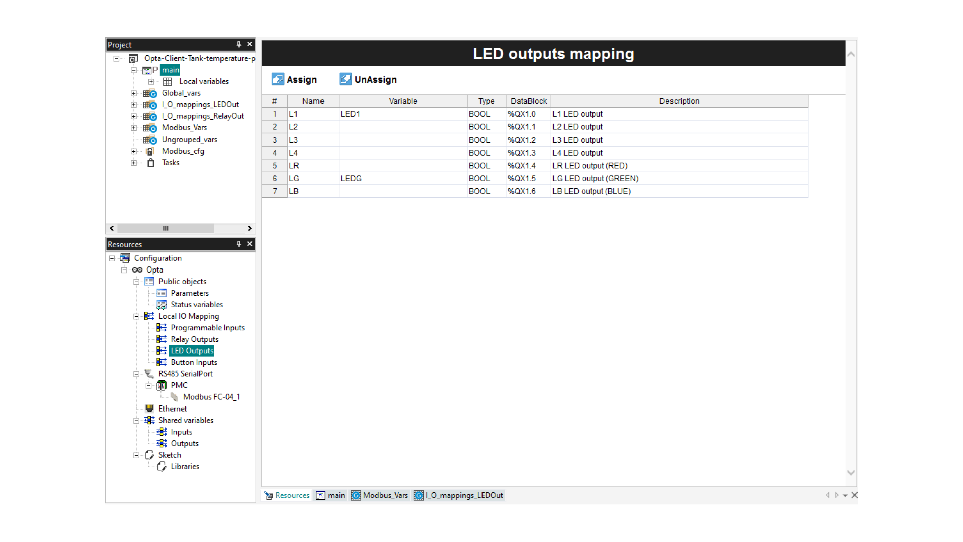 LED Outputs Mapping