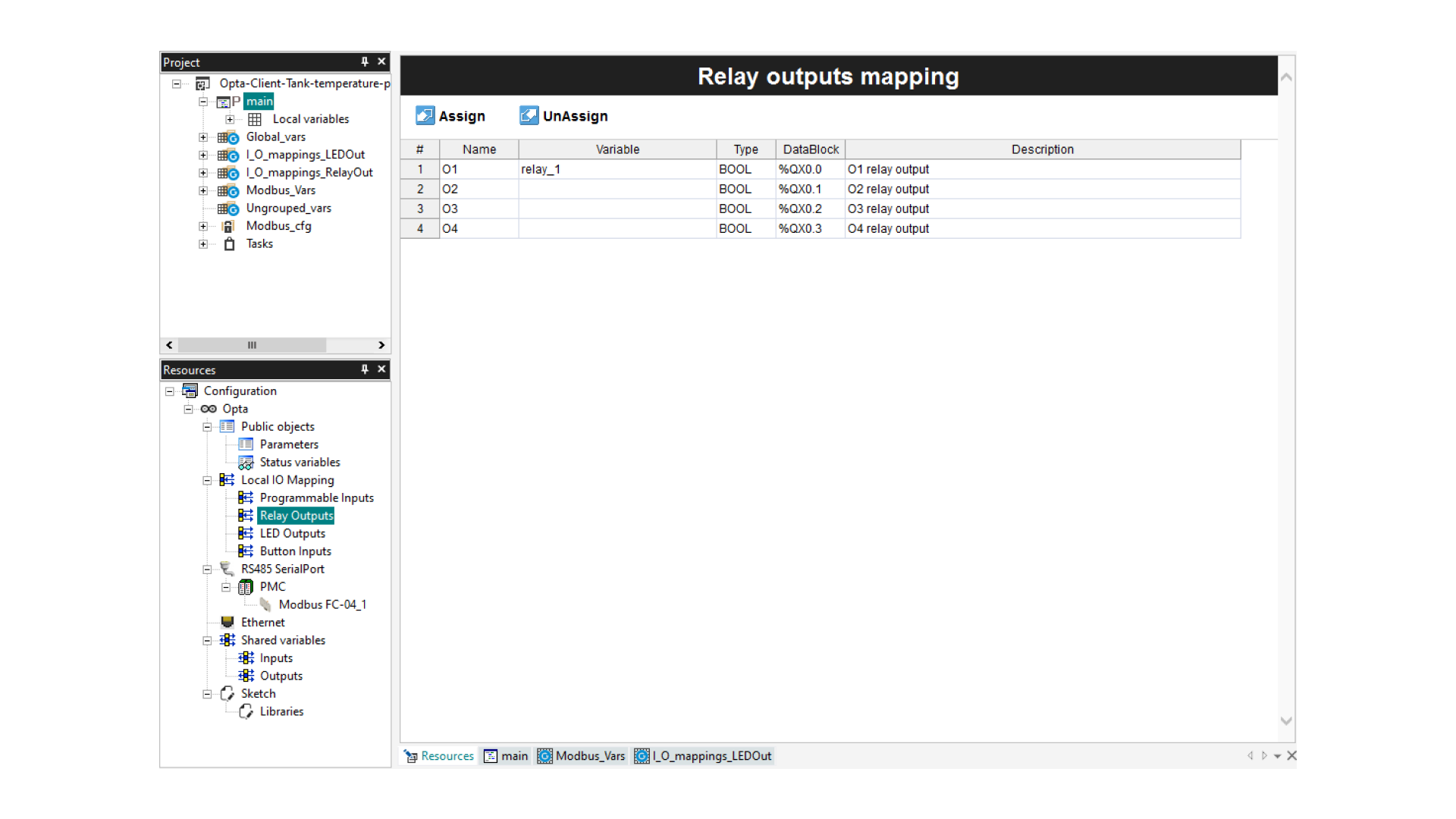 Relay Outputs Mapping
