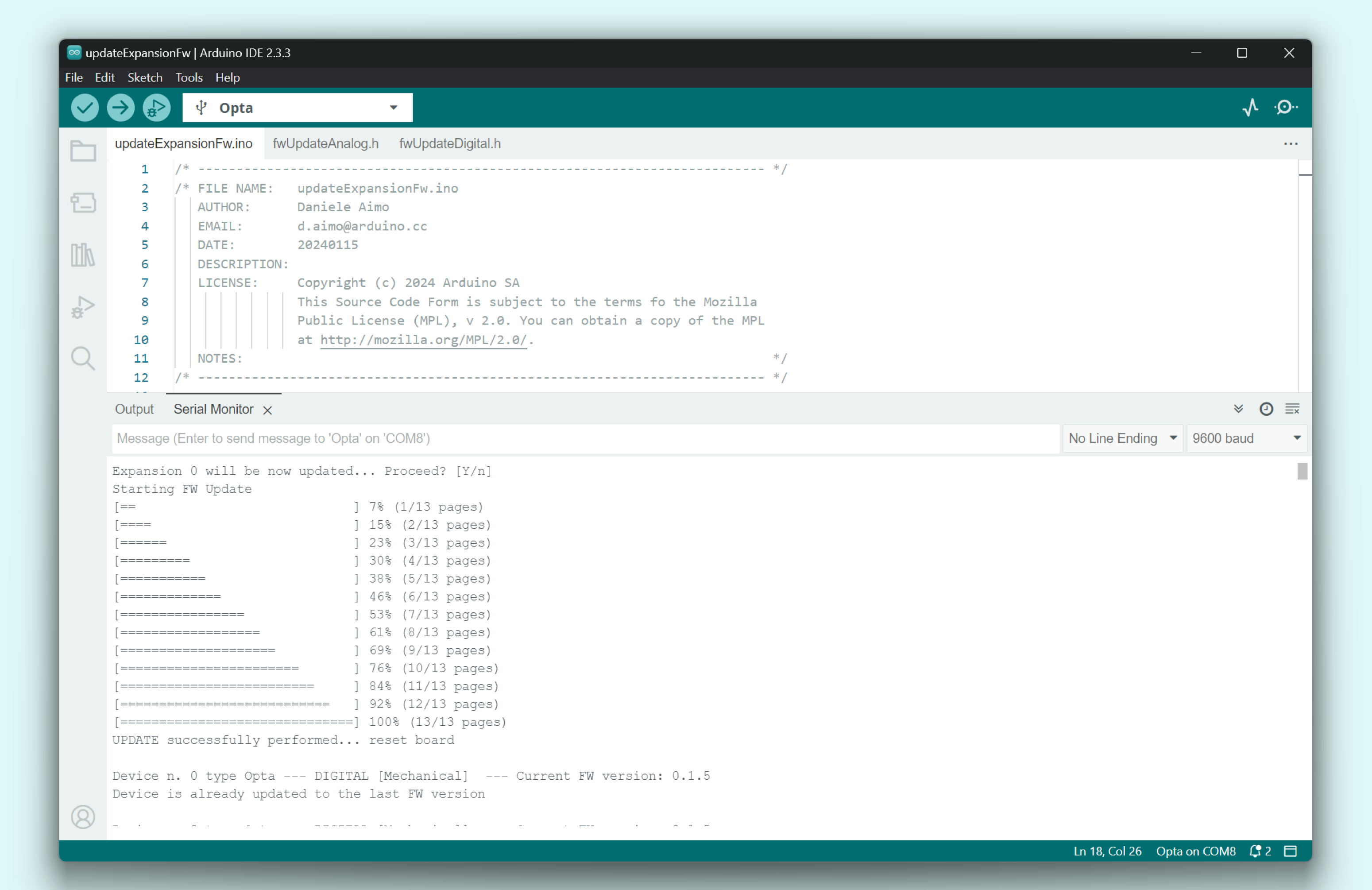 Expansion firmware version up-to-date