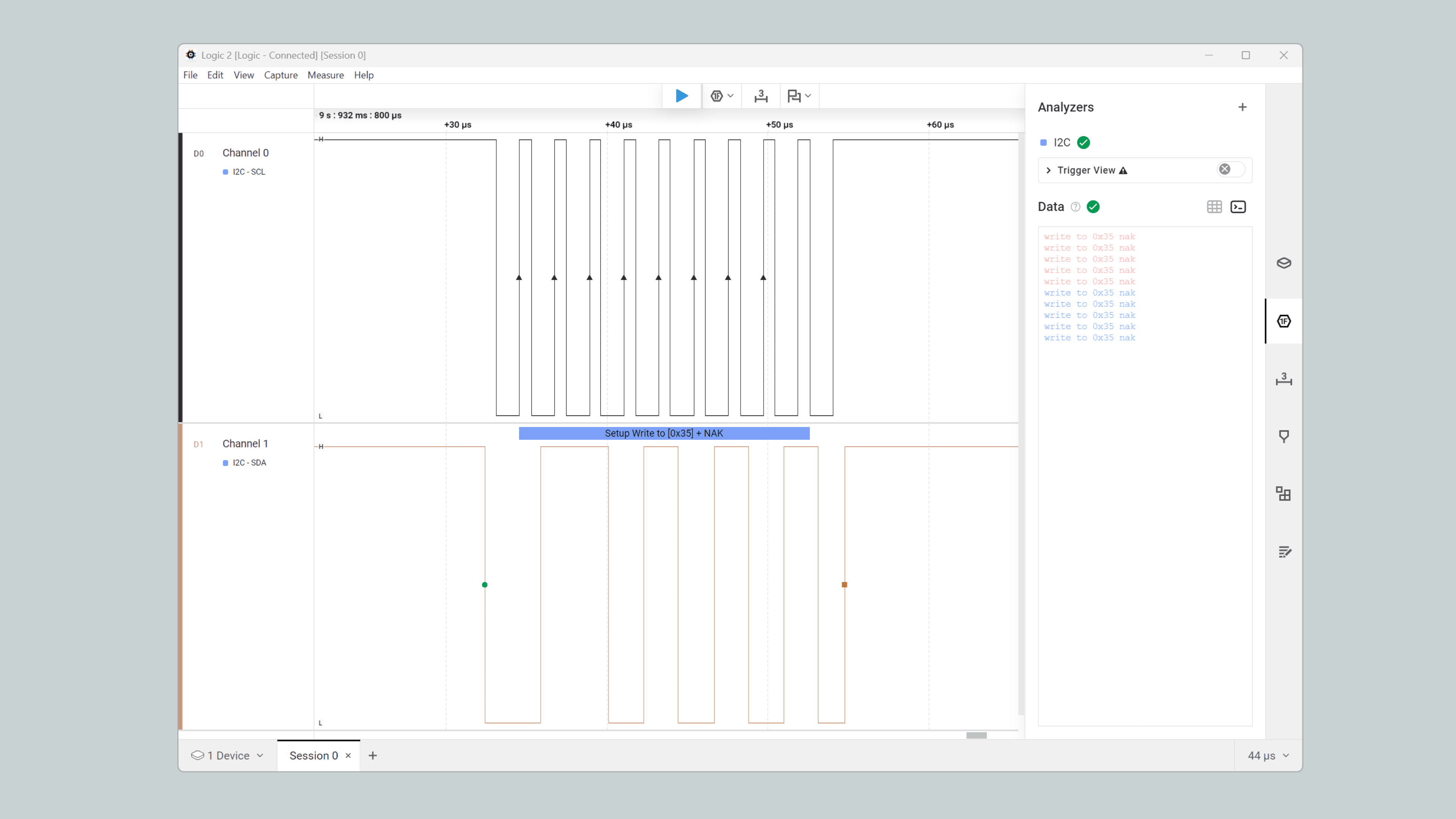 I2C data stream