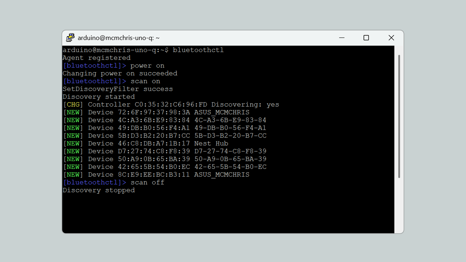 Bluetooth scan