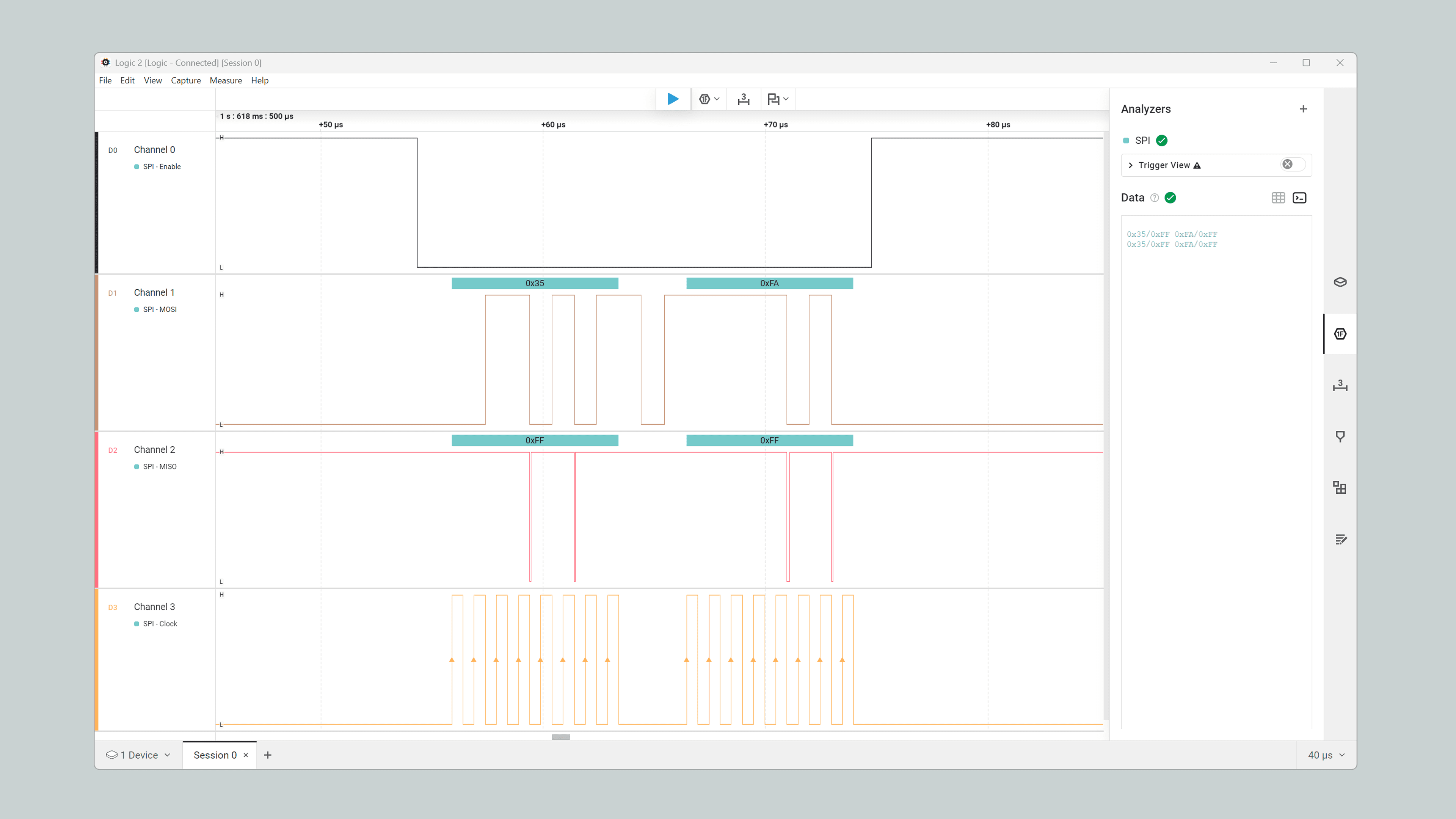 SPI data stream