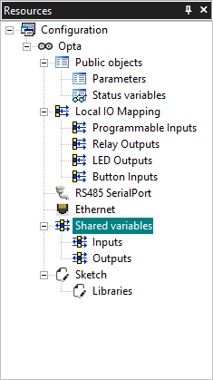 PLC IDE - Shared 'Input' and 'Output' variables