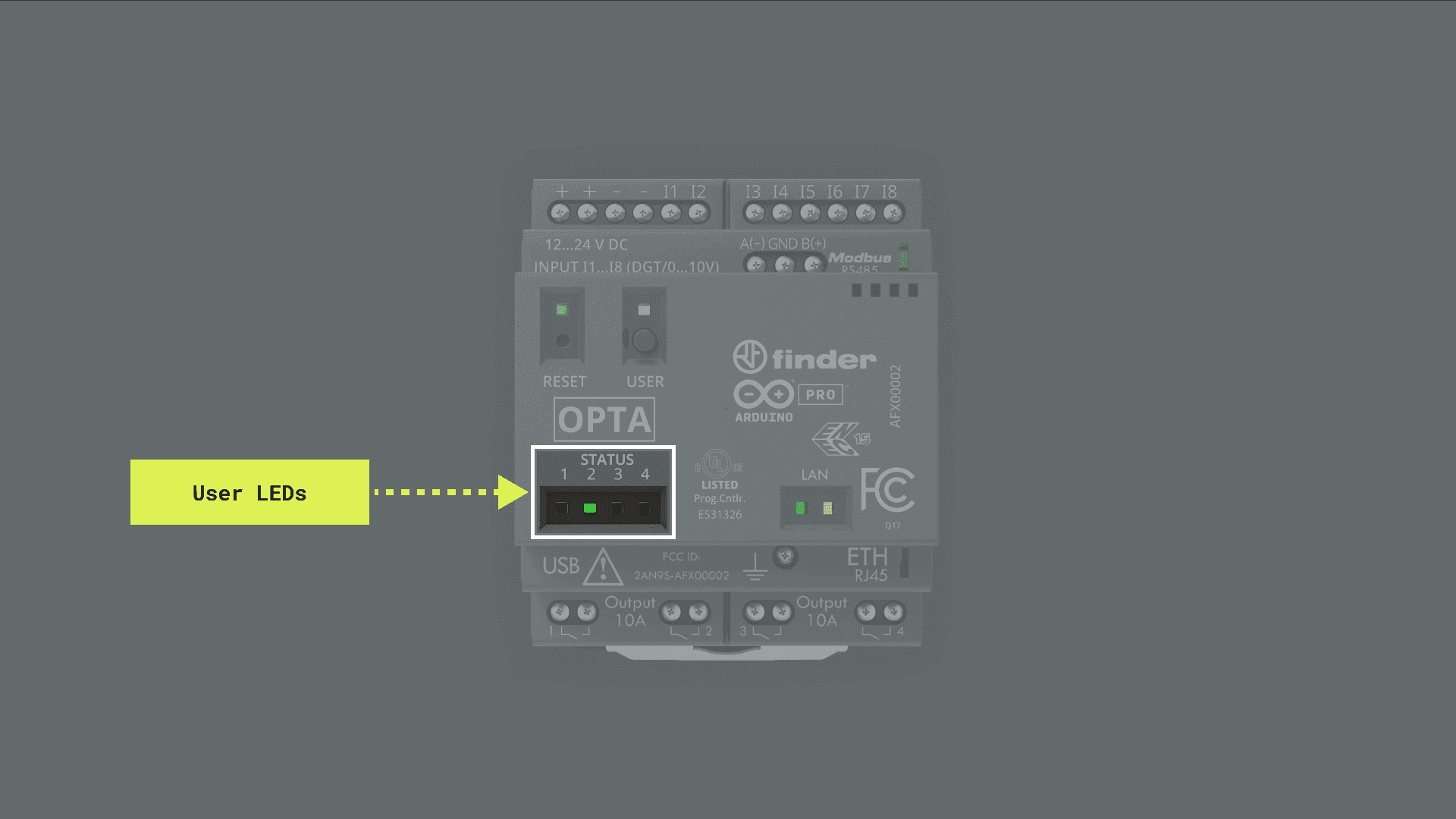 User-programmable LEDs in Opta™ devices
