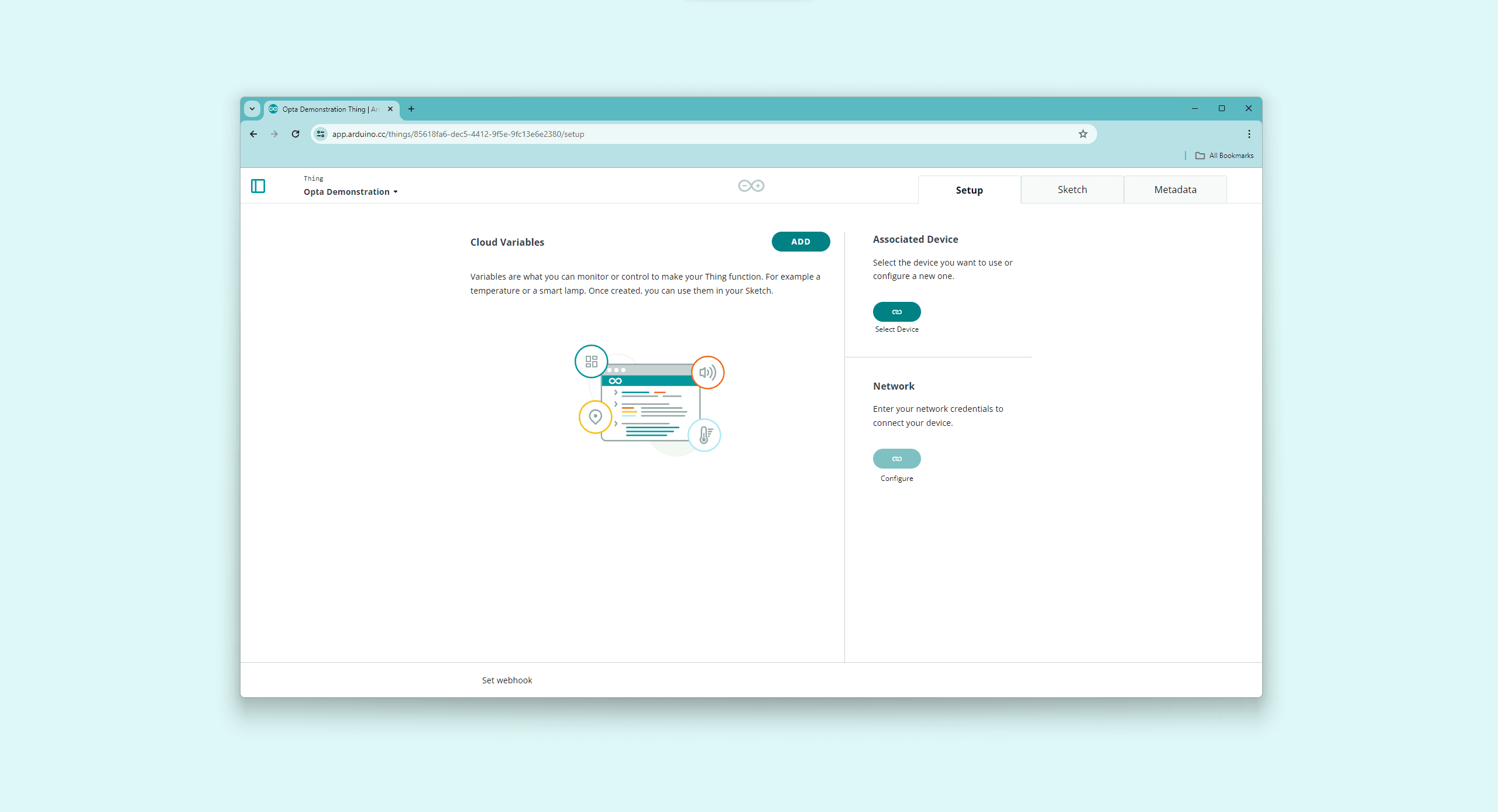 IoT Cloud "Thing" setup