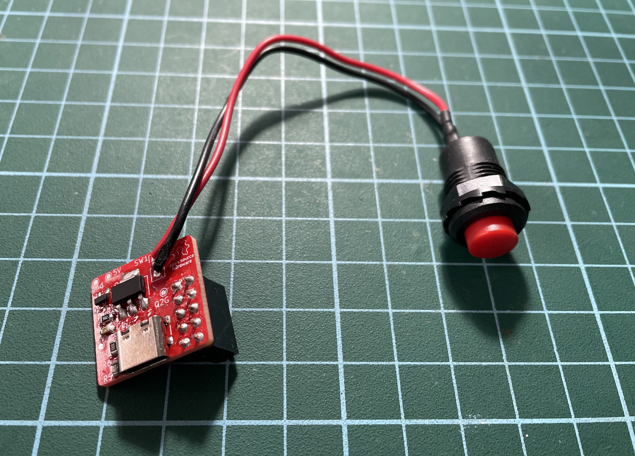 Rasp latch button, from the project README