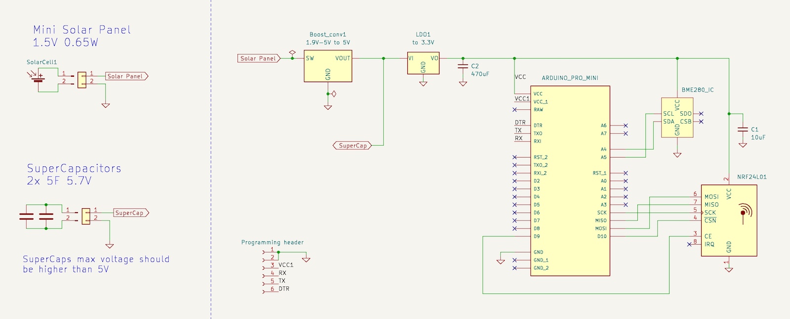 supercaps arduino solar panel