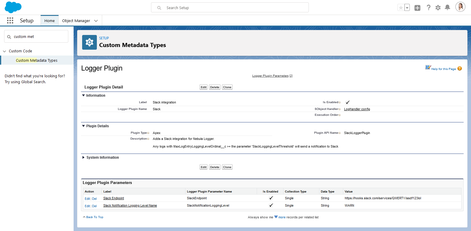 Logger plugin: configuration