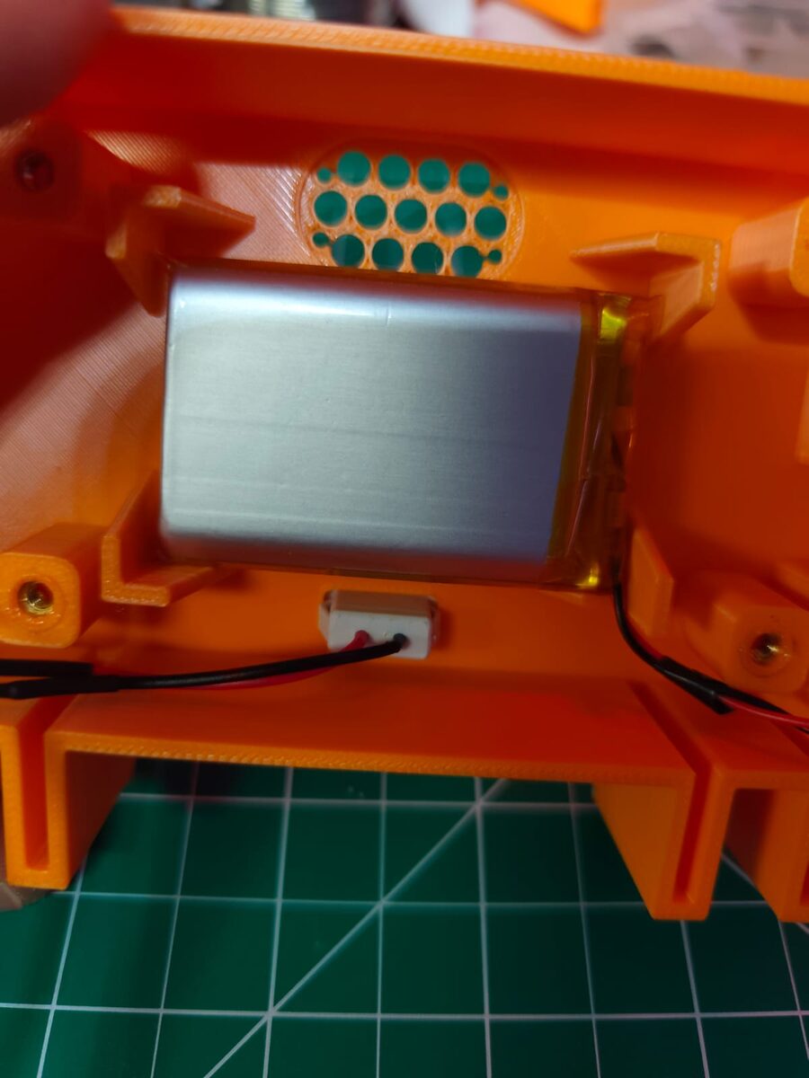 Battery placed inside the case