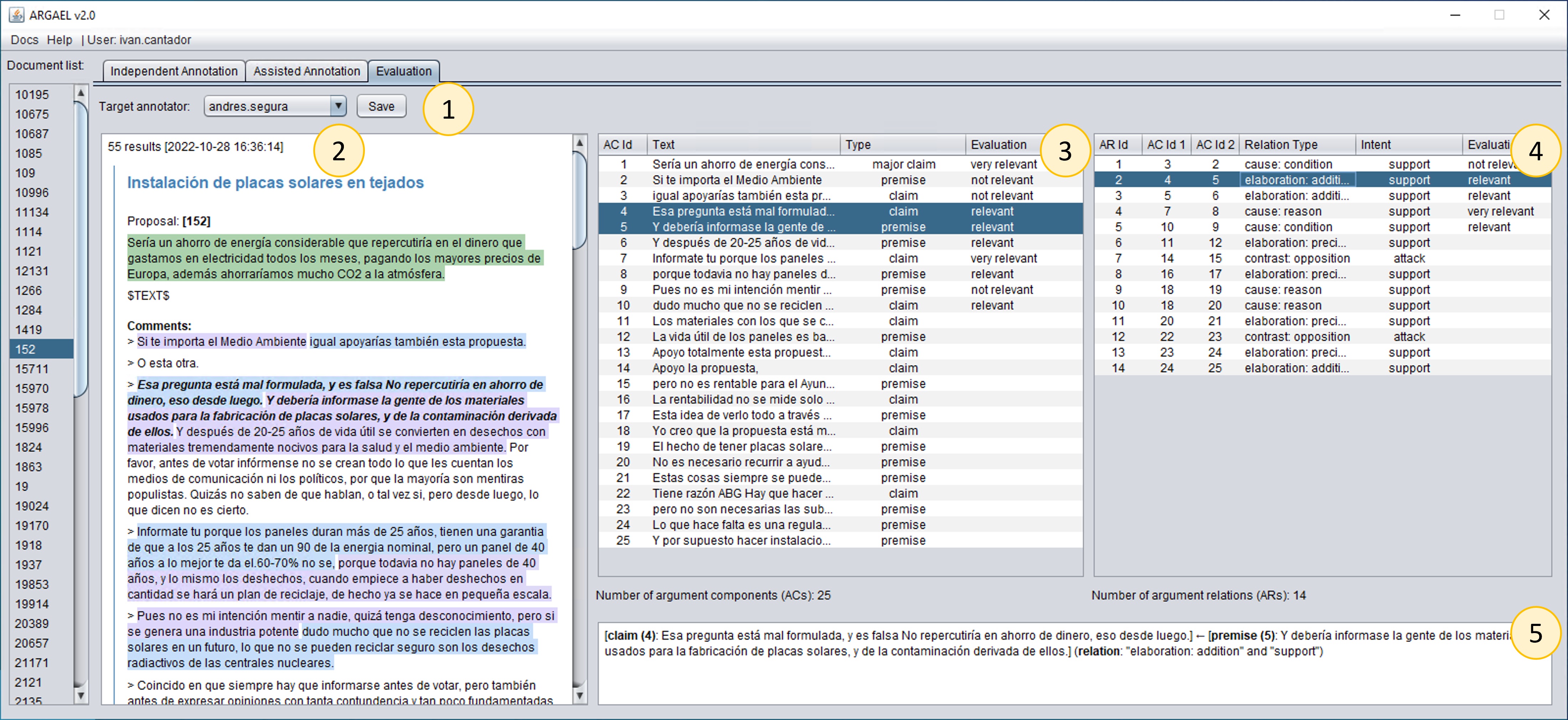 ARGAEL cross evaluation view