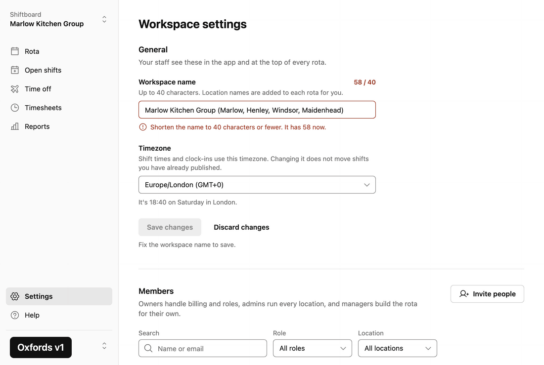 The workspace settings brief built with the first version of Oxfords, then with this one