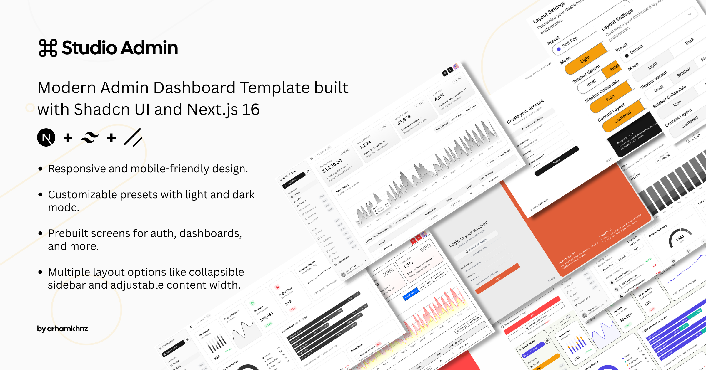 next-shadcn-admin-dashboard-aria 网站模板截图