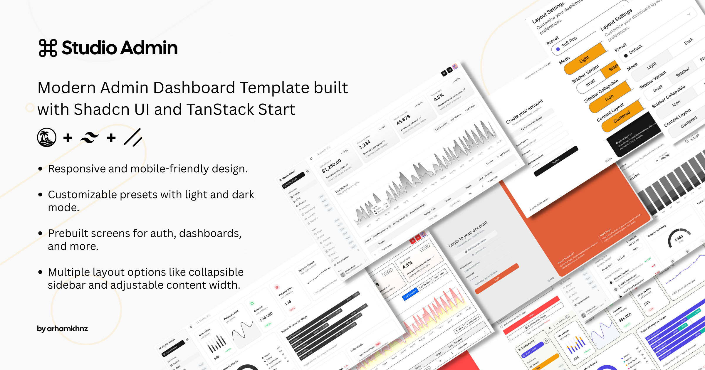 tanstack-shadcn-admin-dashboard 网站模板截图
