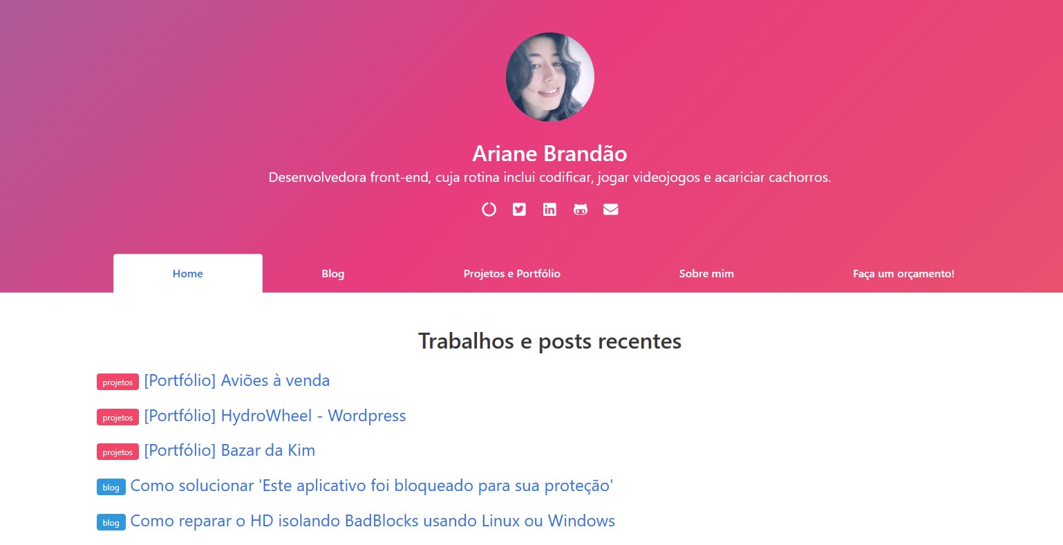 Website arianebrandao.github.io