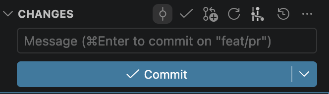 The Komit button in the Source Control toolbar