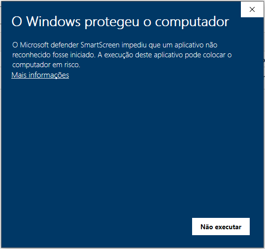 Tela do Windows SmartScreen