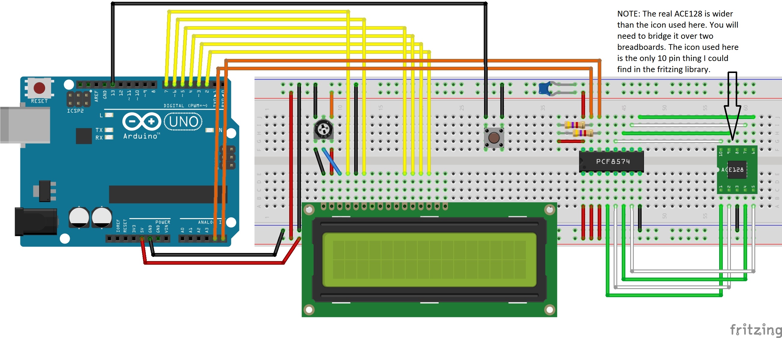Example Circuit with Arduino and the I2C I/O Expander