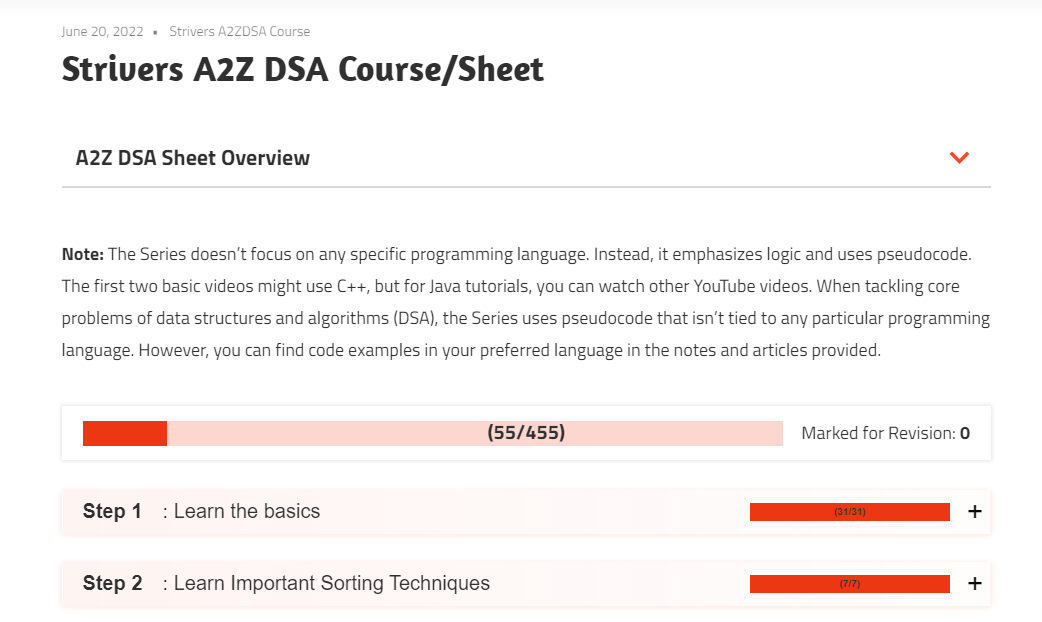 Strivers A2Z DSA Course
