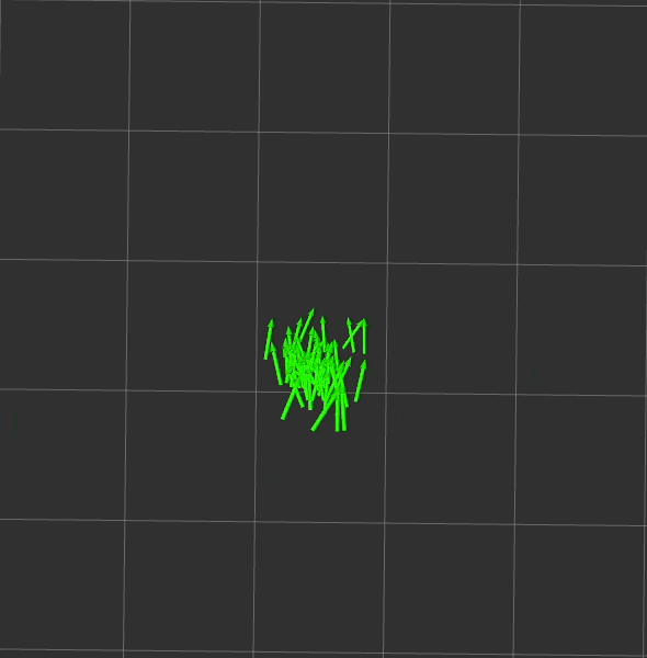 Screen capture of particles being resampled
