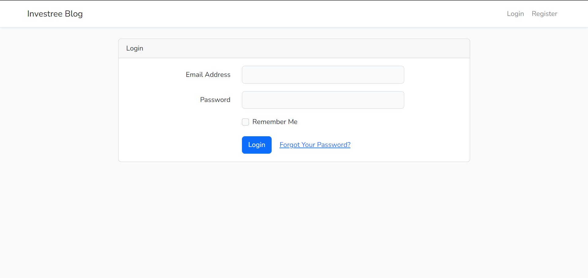 Login page of Investree Blog