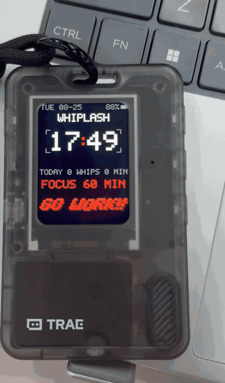 GO WORK!! impact shake animation recorded on real hardware
