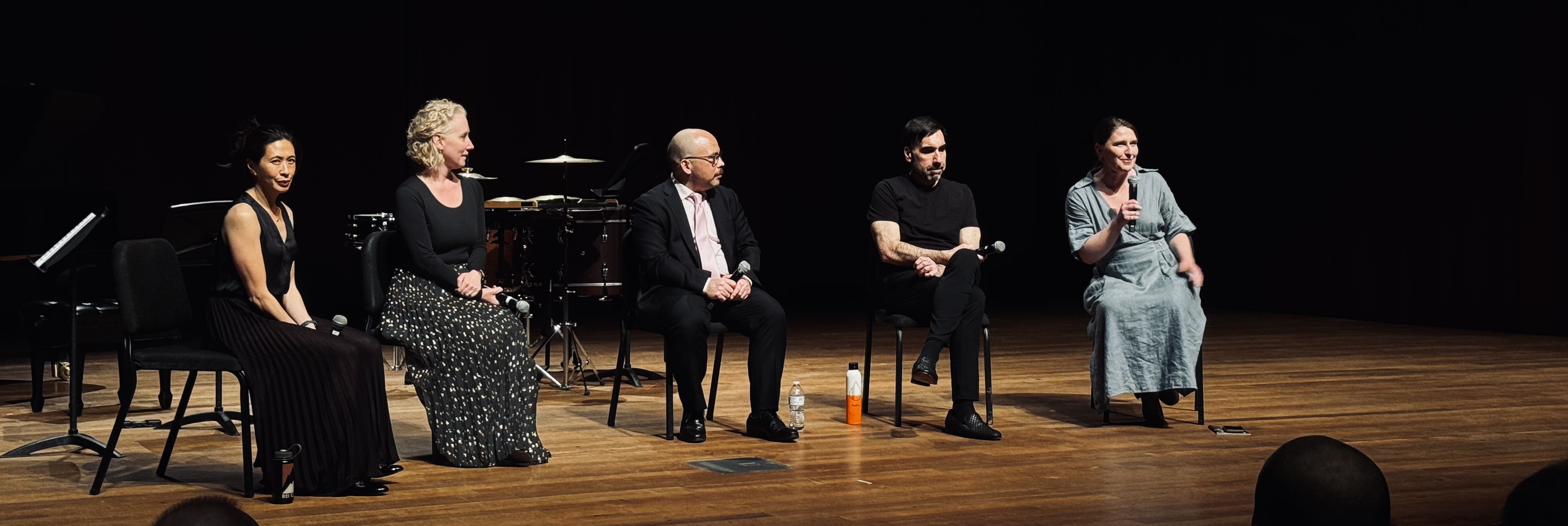 Cynthia Yeh (Percussion), Jennifer Gunn (Flute), Christopher Guzman (Piano), Kenneth Olsen (Cello), Professor Harper (Panel Moderator)