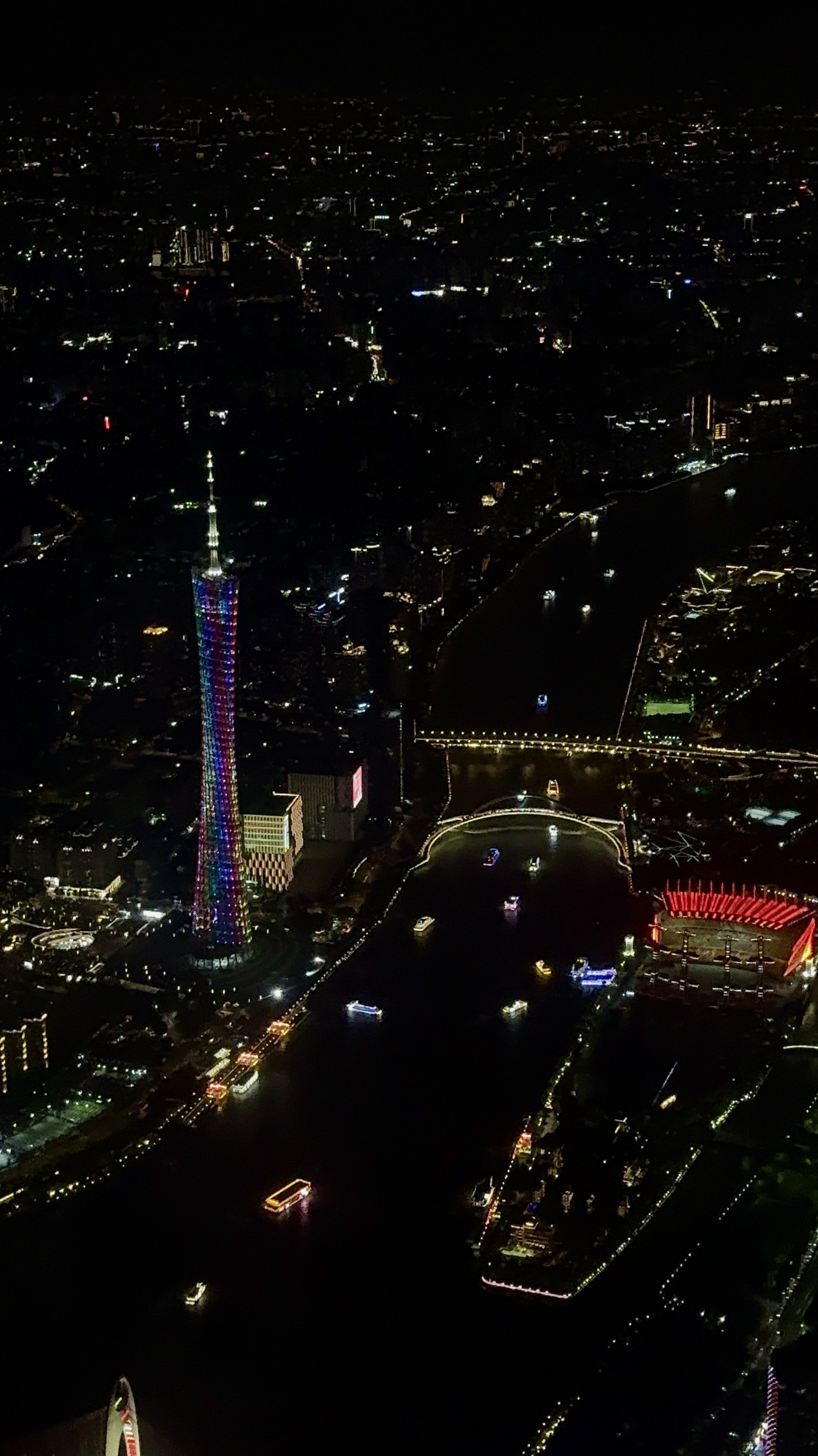 Guangzhou downtown, taken on the plane on my way back home.