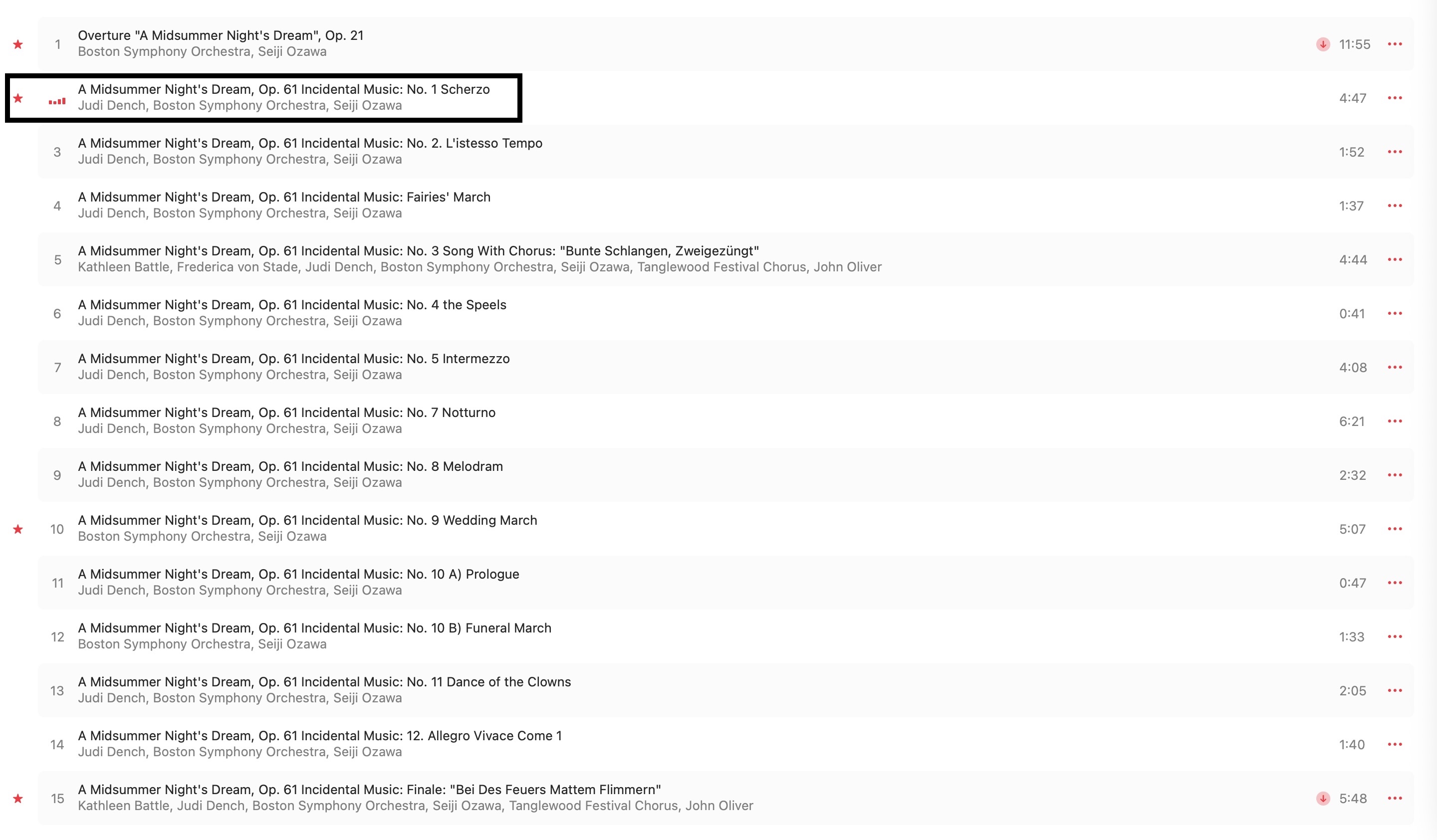 The Scherzo from the incidental music is the first piece in the collection.