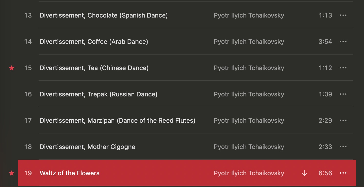 Mhmm, technically the Waltz of Flowers is also an interlude dance