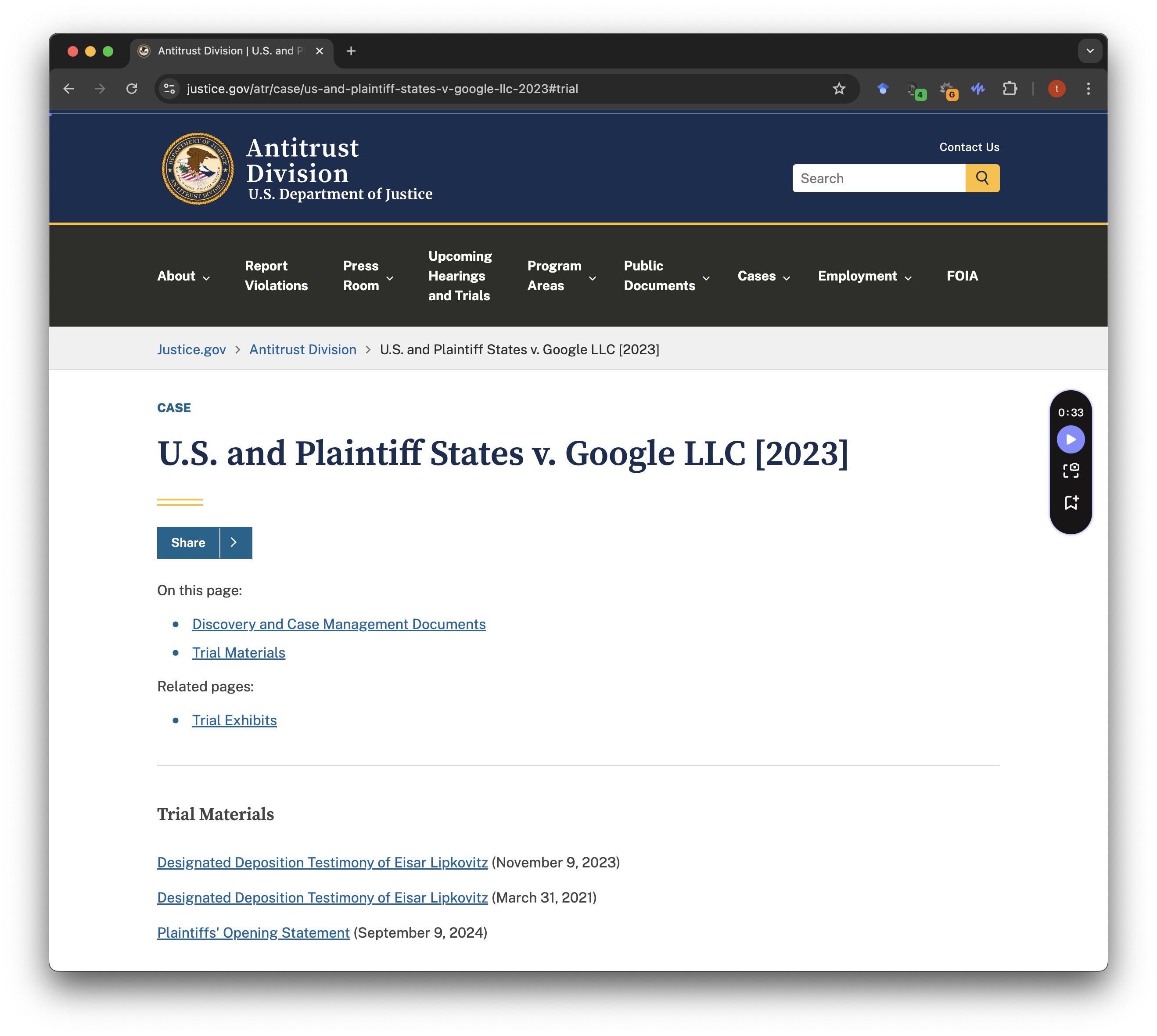 The complaint is available here in DOJ’s official website. Their slides is also released—succinct and straight to the point.